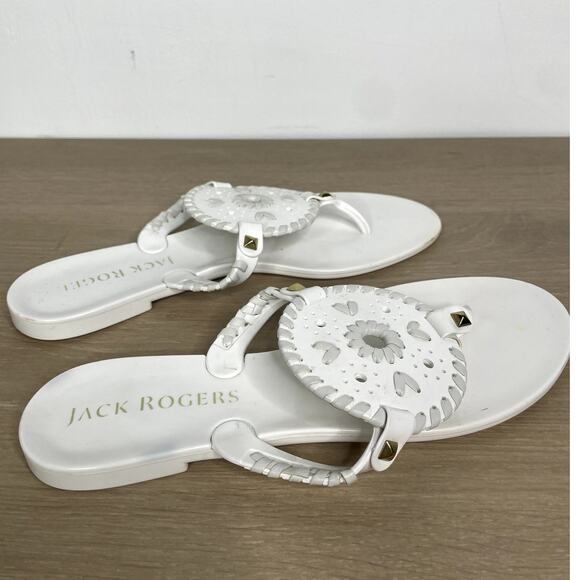 Jack Rogers Georgica Jelly Flip Flop White 8 - Picture 4 of 6
